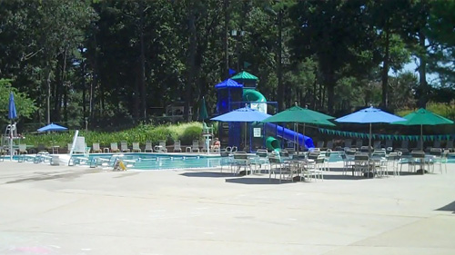 Water slide and pool at the neighborhood's country club.